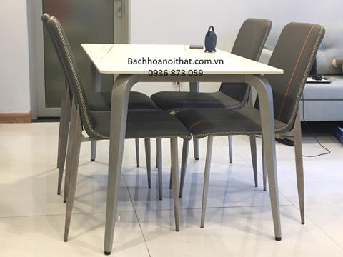 BÀN ĂN MẶT ĐÁ CHÂN GỖ - BAMD98