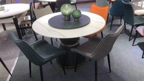 Bàn Ăn Tròn Mặt Đá Xoay - BC08