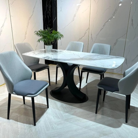 BÀN ĂN MẶT ĐÁ CHÂN SẮT CHỮ C HIỆN ĐẠI