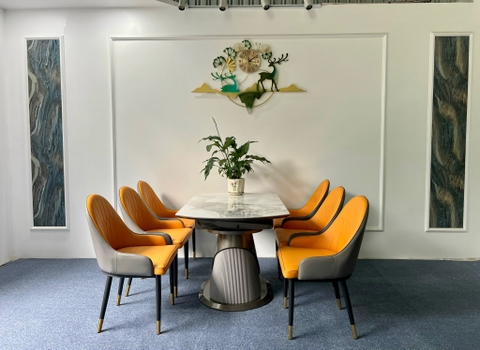 BÀN ĂN TRÒN MẶT ĐÁ KÉO DÀI