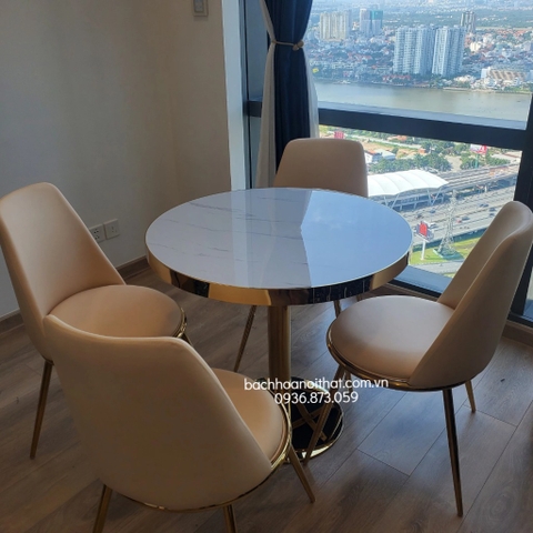 BÀN CAFE MẶT THỦY TINH CHÂN TULIP - BCF40