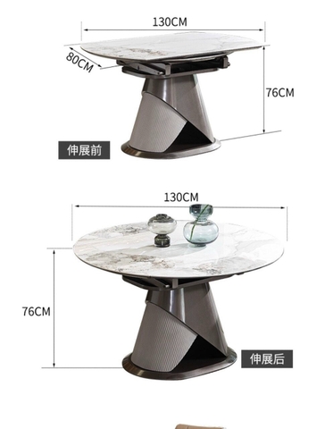 BÀN ĂN TRÒN MẶT ĐÁ KÉO DÀI