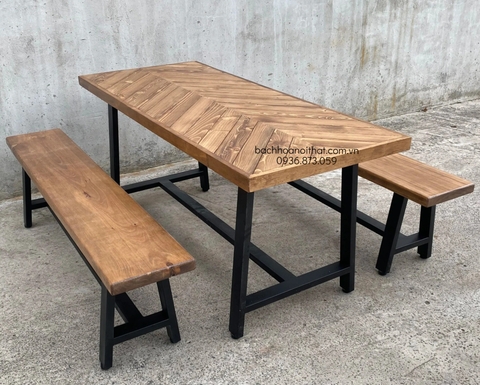 BỘ BÀN GHẾ ĂN GỖ THÔNG