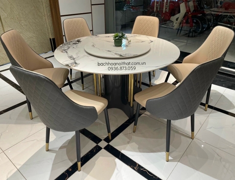 BÀN ĂN MẶT ĐÁ TRÒN 2 TẦNG NHẬP KHẨU