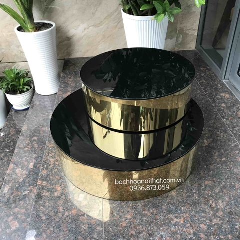 BÀN TRÀ SOFA MẶT KÍNH INOX - BT145