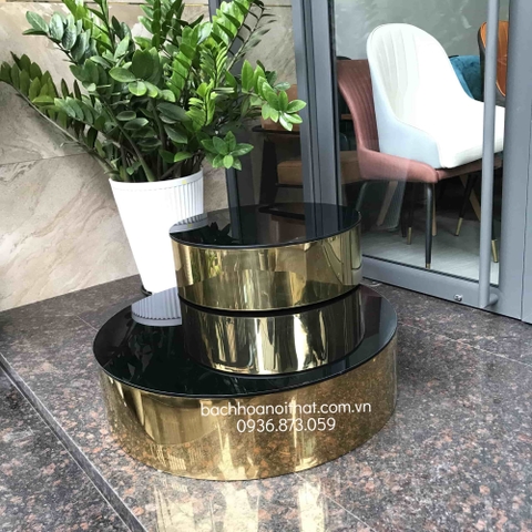 BÀN TRÀ SOFA MẶT KÍNH INOX - BT145