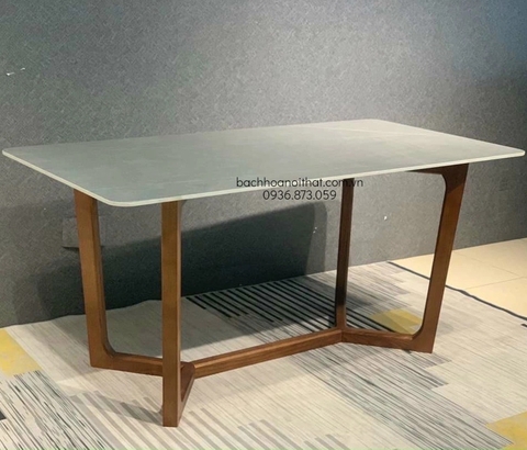 BÀN ĂN CONCORDE MẶT ĐÁ CHÂN GỖ - BAMD90