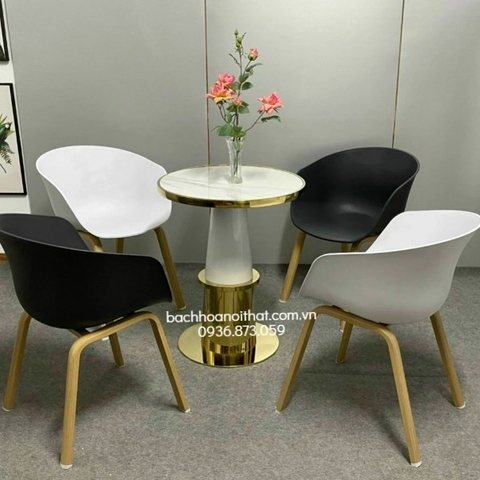 BÀN CAFE CHÂN INOX NHẬP KHẨU - BCF19