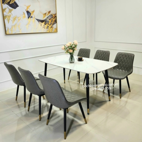 BỘ BÀN GHẾ ĂN 6 GHẾ LOFT NHẬP KHẨU - BBA33