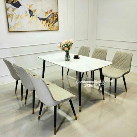 BỘ BÀN GHẾ ĂN 6 GHẾ LOFT NHẬP KHẨU - BBA33