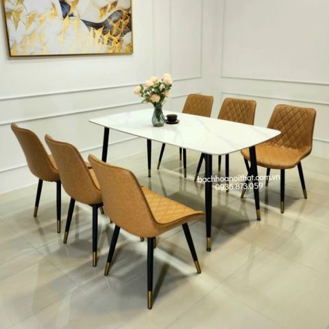 BỘ BÀN GHẾ ĂN 6 GHẾ LOFT NHẬP KHẨU - BBA33