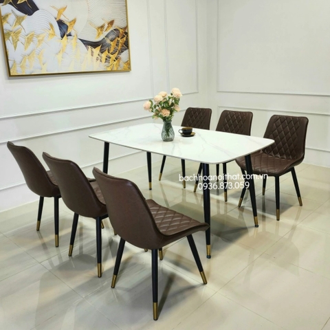 BỘ BÀN GHẾ ĂN 6 GHẾ LOFT NHẬP KHẨU - BBA33