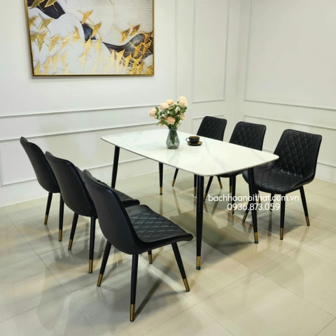 BỘ BÀN GHẾ ĂN 6 GHẾ LOFT NHẬP KHẨU - BBA33