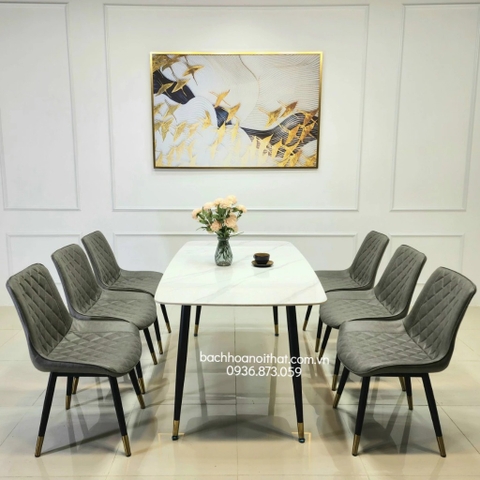 BỘ BÀN GHẾ ĂN 6 GHẾ LOFT NHẬP KHẨU - BBA33