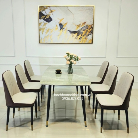 BỘ BÀN GHẾ ĂN NHẬP KHẨU 6 GHẾ MONET - BBA31