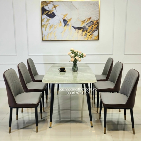 BỘ BÀN GHẾ ĂN NHẬP KHẨU 6 GHẾ MONET - BBA31
