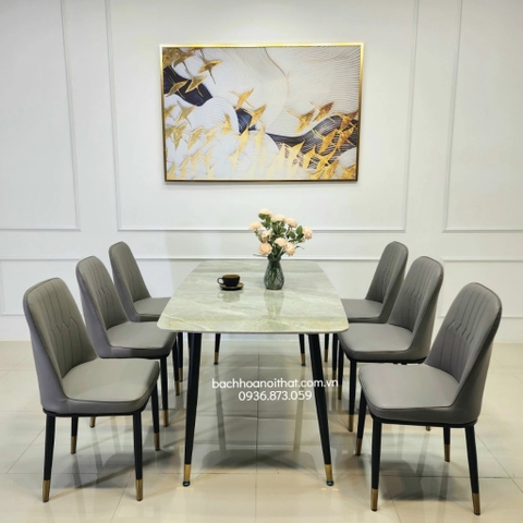 BỘ BÀN GHẾ ĂN NHẬP KHẨU 6 GHẾ MONET - BBA31