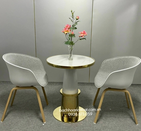 BÀN CAFE CHÂN INOX NHẬP KHẨU - BCF19