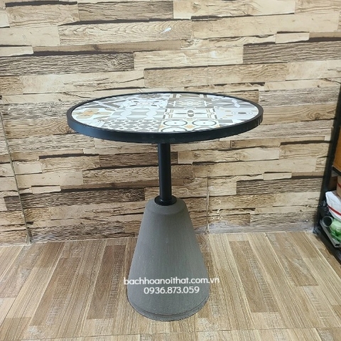 Bàn Cafe Chân Bê Tông Mặt Tròn - BCF74