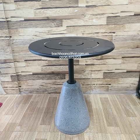 Bàn Cà Phê Chân Đá Mài Mặt Sắt - BCF75