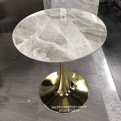 BÀN CAFE MẶT ĐÁ CHÂN TULIP MẠ VÀNG - BCF23