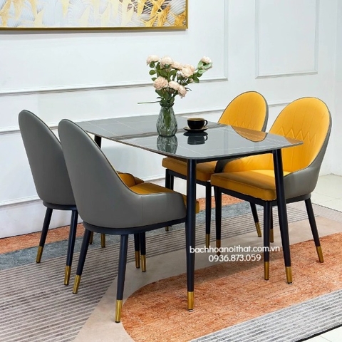 BỘ BÀN ĂN MẶT ĐÁ 4 GHẾ MONET GIÁ RẺ - BBA13