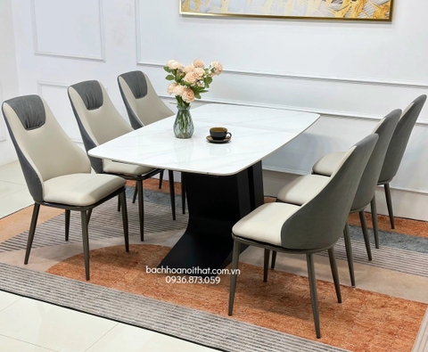 BÀN ĂN MẶT ĐÁ NHẬP KHẨU CHÂN SẮT - BAMD148