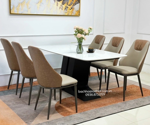 BÀN ĂN MẶT ĐÁ NHẬP KHẨU CHÂN SẮT - BAMD148