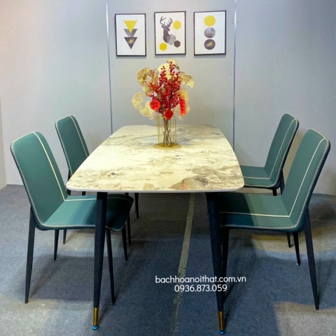 BỘ BÀN ĂN MẶT ĐÁ 4 GHẾ ZENA - BBA44