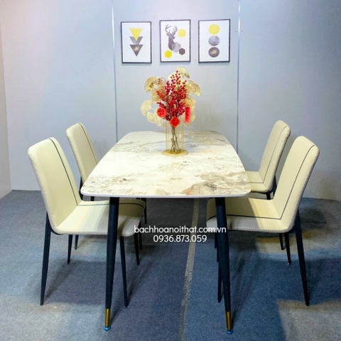 BỘ BÀN ĂN MẶT ĐÁ 4 GHẾ ZENA - BBA44