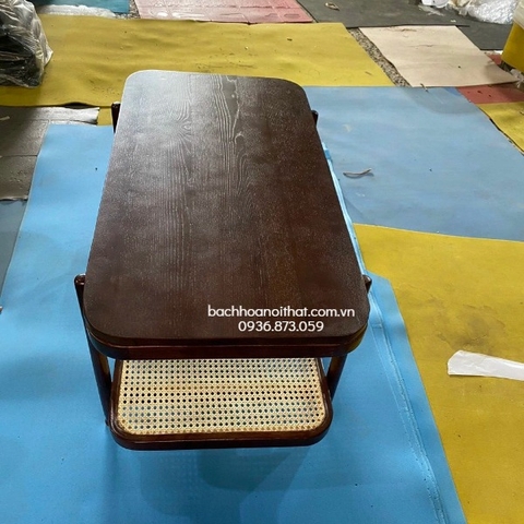 BÀN TRÀ SOFA MẶT GỖ 2 TẦNG MÂY - BTG22