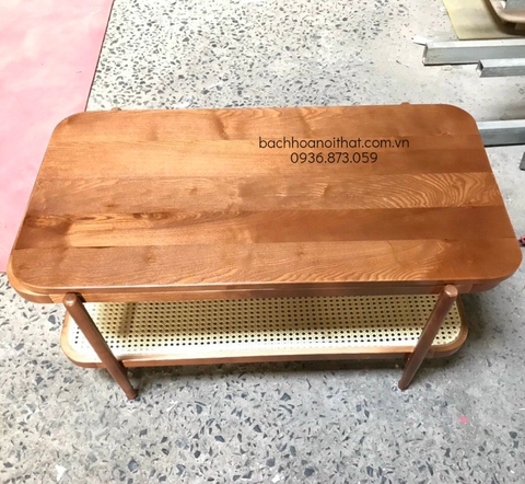 BÀN TRÀ SOFA MẶT GỖ 2 TẦNG MÂY - BTG22