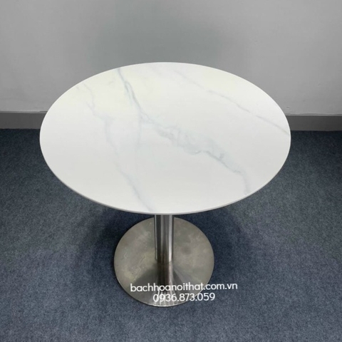 BÀN CAFE CHÂN INOX XƯỚC MẶT ĐÁ CERAMIC - BCF56