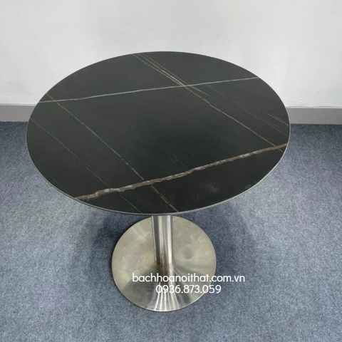BÀN CAFE CHÂN INOX XƯỚC MẶT ĐÁ CERAMIC - BCF56