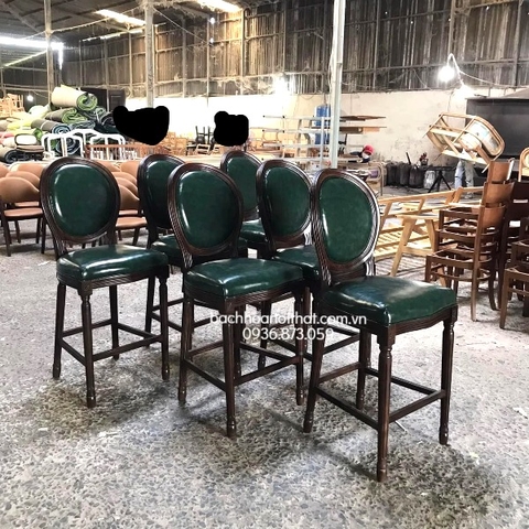 GHẾ BAR LOUIS GỖ CAO SU - BAR39
