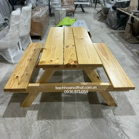 BỘ BÀN GỖ THÔNG NGOÀI TRỜI