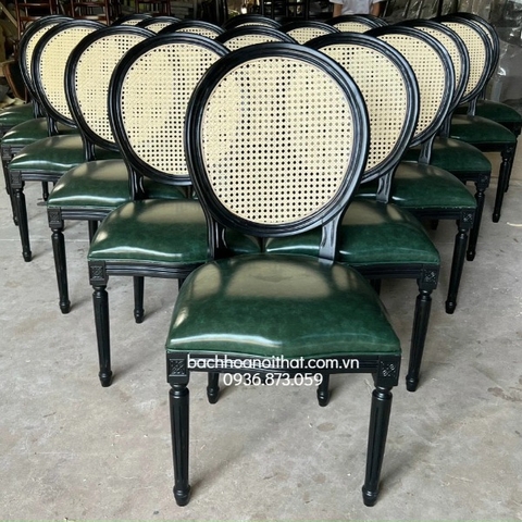 GHẾ GỖ LOUIS KHÔNG TAY TỰA MÂY - GAG13