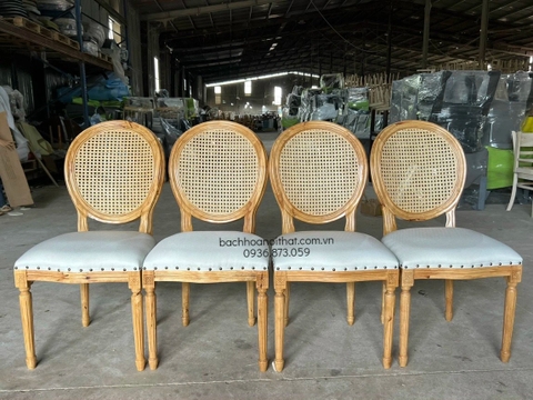 GHẾ GỖ LOUIS KHÔNG TAY TỰA MÂY - GAG13