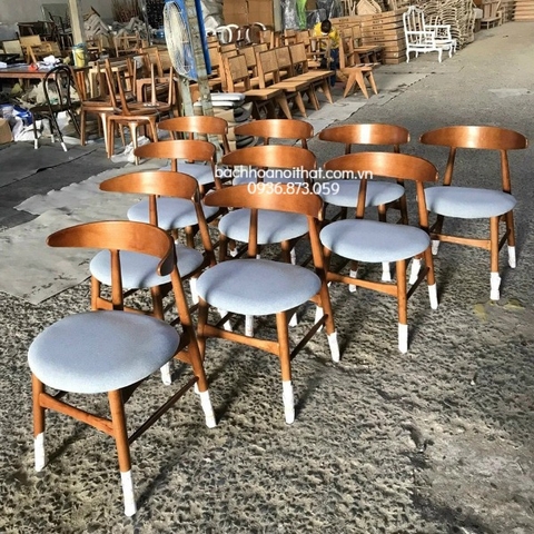 GHẾ LUNAR GỖ CAO SU - GAG17