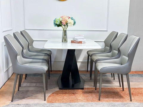 Bộ Bàn Ăn Chân X 6 Ghế Veno -BBA52