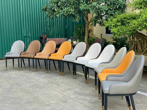 Bộ Bàn Ăn Chân Vòng Mạ 6 Ghế Monet -BBA55