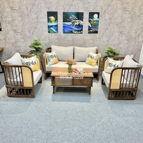 GHẾ SOFA MÂY RUSTIC ĐÔI PHONG CÁCH INDOCHINE - SFG43