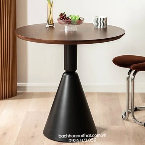 Bàn Cafe Tròn Mặt Gỗ MDF Phủ Veneer - BCF80