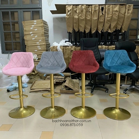 GHẾ BAR CAFE BỌC NHUNG CHÂN MÂM - BAR54