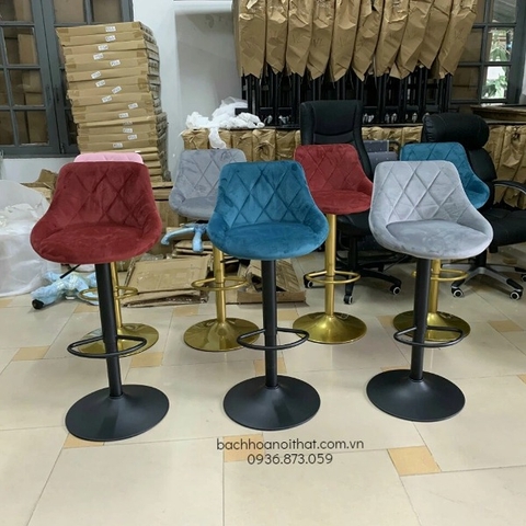 GHẾ BAR CAFE BỌC NHUNG CHÂN MÂM - BAR54