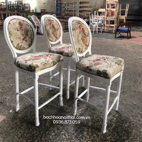 GHẾ BAR LOUIS GỖ CAO SU - BAR39