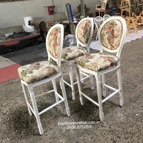 GHẾ BAR LOUIS GỖ CAO SU - BAR39