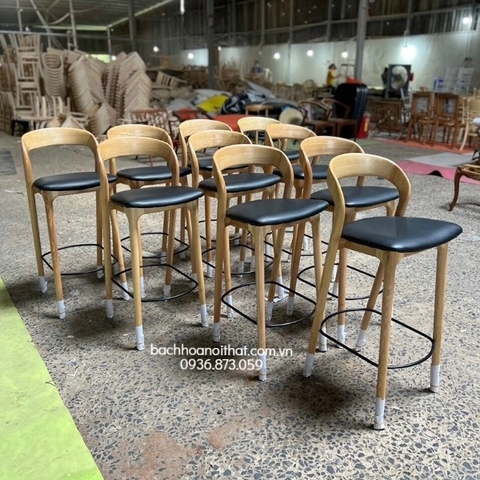 GHẾ BAR NEVA MẶT NỆM GỖ ASH - BAR40