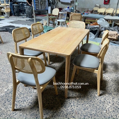 GHẾ GỖ SECCO TỰA ĐAN MÂY - GAG47