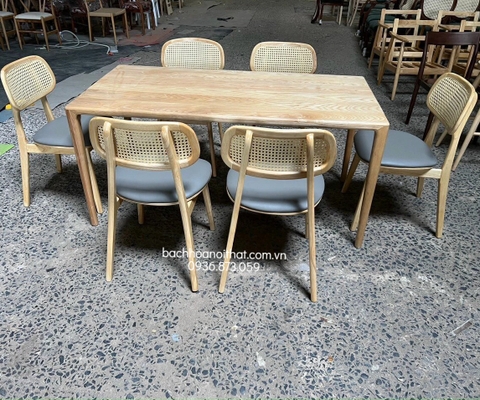 GHẾ GỖ SECCO TỰA ĐAN MÂY - GAG47